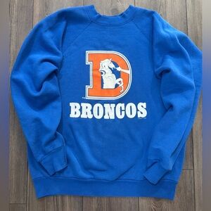 Vintage Denver Broncos Crewneck Sweatshirt Logo 7 NFL Blue Fits Men’s M/L